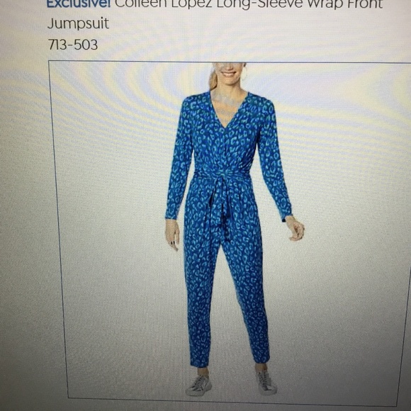 Jumpsuit Blue Cheeta Sz L - Picture 1 of 4